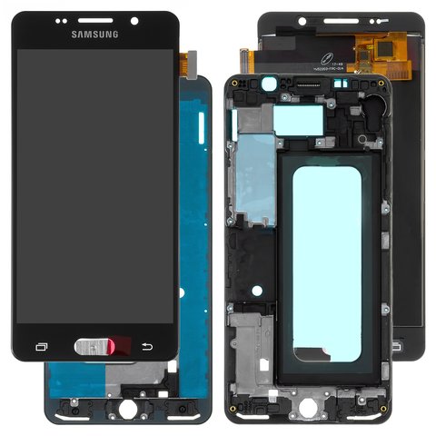 Дисплей для Samsung A510 Galaxy A5 2016 , чорний, з регулюванням яскравості, з рамкою, Сopy, TFT 
