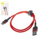 USB кабель Baseus Cafule, USB тип-C, USB тип-A, 50 см, 3 A, червоний, #CATKLF-A09