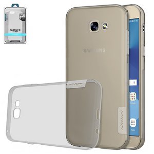 Чехол Nillkin Nature TPU Case для Samsung A320 Galaxy A3 2017 , серый, прозрачный, Ultra Slim, силикон, #6902048137417