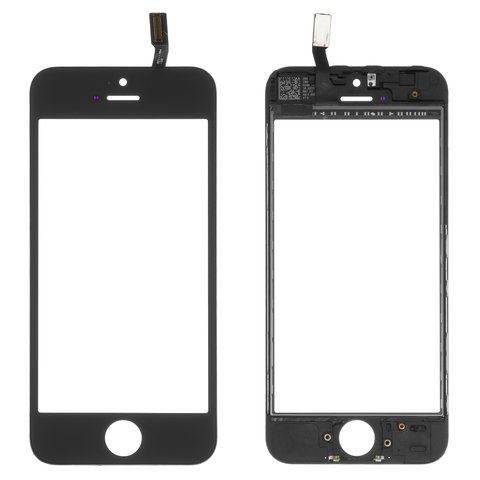 Сенсорный экран для iPhone 5S, iPhone SE, с рамкой, с ОСА пленкой, черный, Copy
