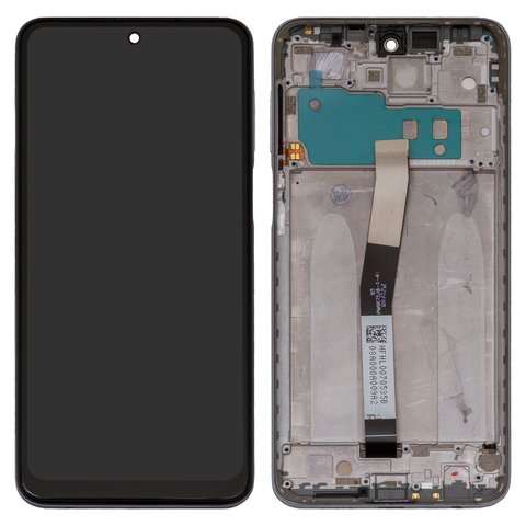 Дисплей для Xiaomi Redmi Note 9 Pro, Redmi Note 9S, серый, с рамкой, Сopy, с широким ободком, In Cell, M2003J6B2G, M2003J6A1G