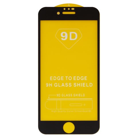 Защитное стекло для Apple iPhone 7, iPhone 8, iPhone SE 2020, совместимо с чехлом, Full Glue, без упаковки , черный, cлой клея нанесен по всей поверхности