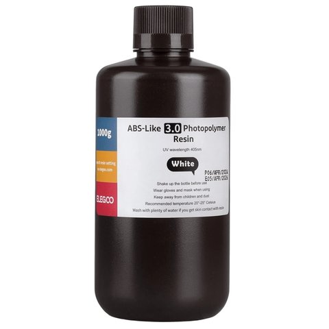 Фотополімерна смола для 3D принтера ELEGOO ABS подібна 3.0, White, 1 кг