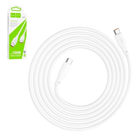 USB кабель Hoco X93, 2xUSB тип C, 2 м, 100 Вт, белый, PD, #6931474790729