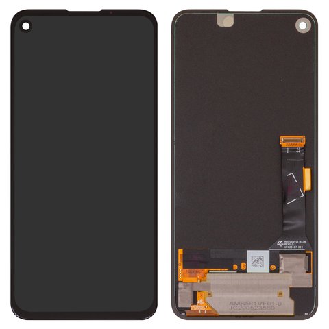 Дисплей для Google Pixel 4a, черный, без рамки, Оригинал переклеено стекло 