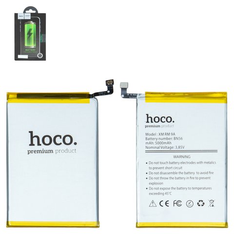Аккумулятор Hoco BN56 для Xiaomi Poco C50, Redmi 9A, Redmi A1, Li Polymer, 3,85 B, 5000 мАч