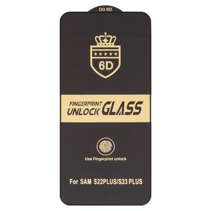 Захисне скло ESD 6D для Samsung S906B Galaxy S22 Plus 5G, S916 Galaxy S23 Plus, сумісне з чохлом, Full Glue, Anti Static, без упаковки , чорний
