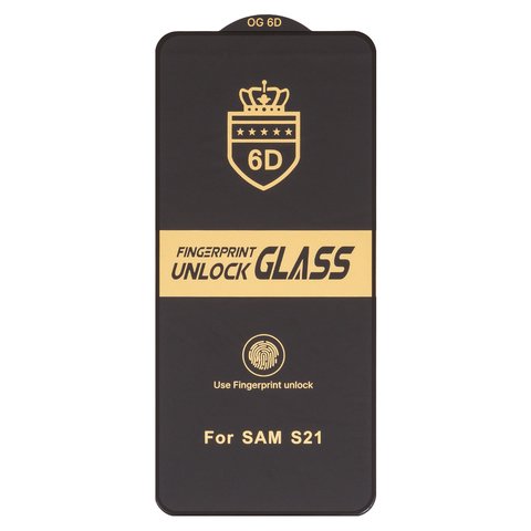 Защитное стекло ESD 6D для Samsung G991 Galaxy S21 5G, совместимо с чехлом, Full Glue, Anti Static, без упаковки , черный