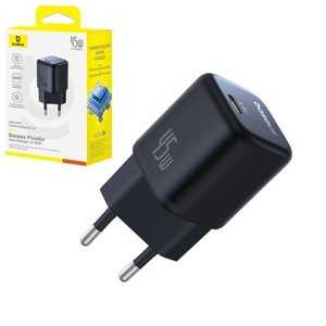 Мережевий зарядний пристрій Baseus PicoGo, 45 Вт, Fast Charge, чорний, 1 порт, #P10176800123 00