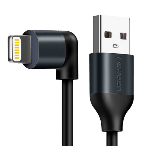 USB кабель UGREEN, USB тип A, Lightning, 100 см, черный, #6957303852352