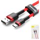 Cable USB Baseus Cafule, USB tipo-A, USB tipo C, 100 cm, 3 A, rojo, #CATKLF-B09