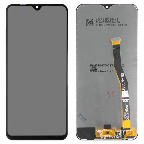 LCD compatible with Samsung M205 Galaxy M20, black, without frame, Original PRC , original glass 