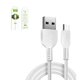 USB Cable Hoco X20, (USB type-A, micro USB type-B, 100 cm, 2.4 A, white) #6957531068839