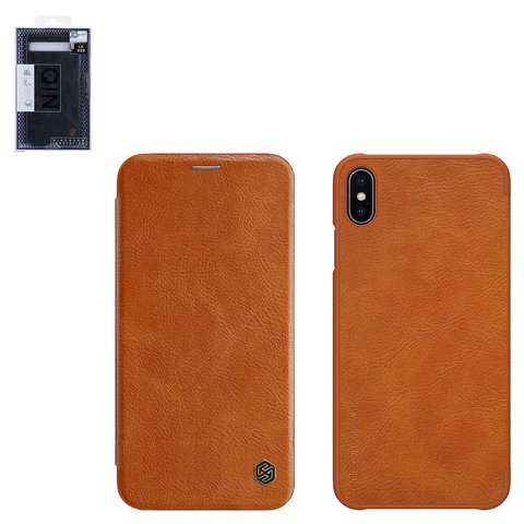 Case Nillkin Qin leather case compatible with iPhone XS Max, brown, flip, PU leather, plastic  #6902048163386