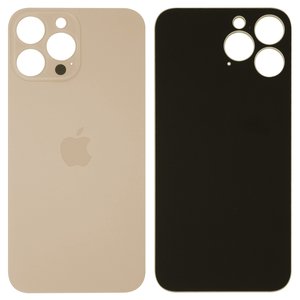 Housing Back Cover compatible with iPhone 13 Pro Max, golden, no need to remove the camera glass, Gold, big hole 