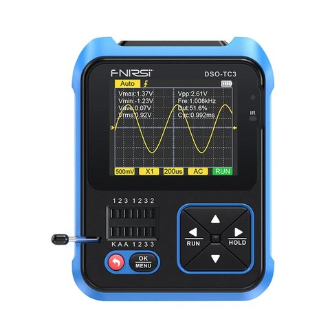 Osciloscopio digital + probador de transistores + generador de señales 3 en 1 FNIRSI DSO TC3