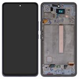 LCD compatible with Samsung A536 Galaxy A53 5G, (dark blue, It isn't compatible with Anroid version 14 or higher of your smartphone!, with frame, High Copy, original LCD size, (OLED))