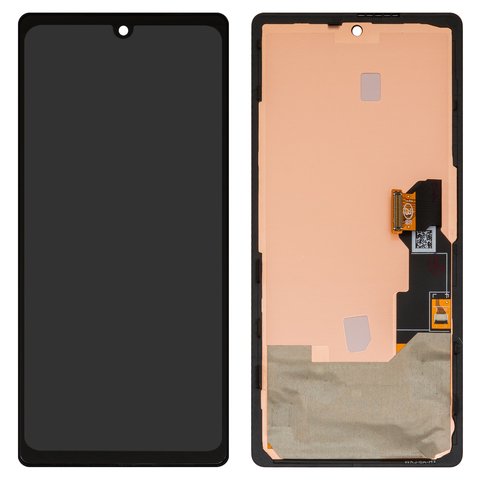 LCD compatible with Google Pixel 6a, (black, with frame, High Copy