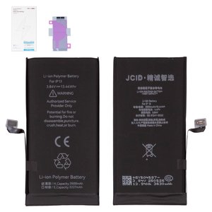 Battery JCID compatible with Apple iPhone 13, Li Polymer, 3.84 V, 3500 mAh, High Capacity 