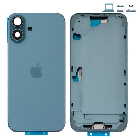 Carcasa puede usarse con iPhone 16 Plus, verde, con botones laterales,  con sujetador de tarjeta SIM, Original PRC , EU Version, teal