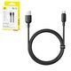USB кабель Baseus Silky, USB тип-C, USB тип-A, 100 см, 100 Вт, черный, силиконовый, #P10377703113-00