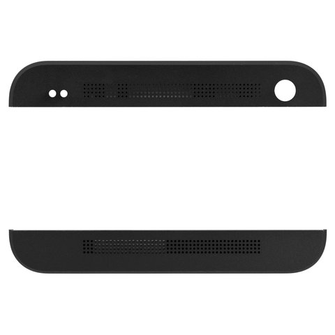 Top + Bottom Housing Panel compatible with HTC One M7 801e, black 