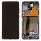 LCD compatible with Samsung G988 Galaxy S20 Ultra, (gray, with front camera, with frame, Original, service pack, cosmic grey) #GH82-22327B/GH82-22271B