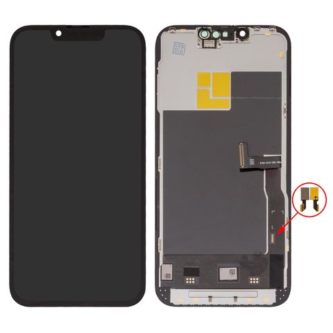 LCD compatible with iPhone 13 Pro, black, with frame, HC, without IC, OLED soft  