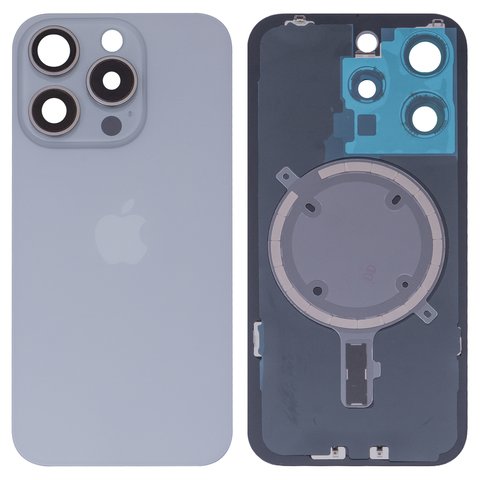 Housing Back Cover compatible with iPhone 15 Pro, white, with camera lens, PRC