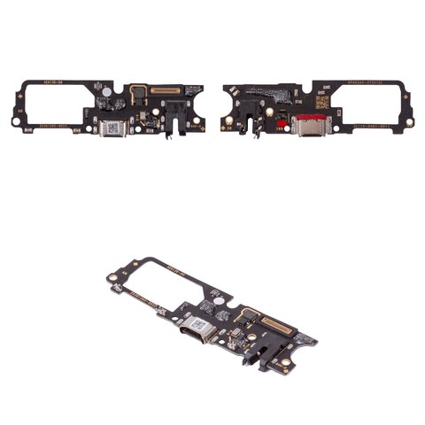 Flat Cable compatible with Oppo A52, A72, A92, headphone connector, charge connector, with microphone, High Copy, charging board 