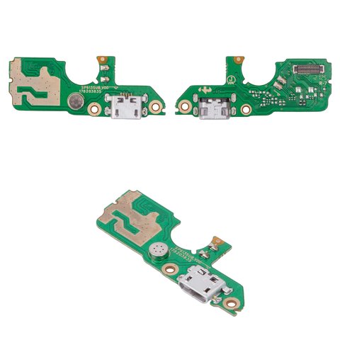Flat Cable compatible with Tecno Pop 5 BD2 , headphone connector, charge connector, with microphone, Copy, charging board