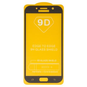 Tempered Glass Screen Protector compatible with Samsung A720 Galaxy A7 2017 , Full Glue, compatible with case, without package, without wipes , black 