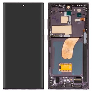LCD compatible with Samsung S918 Galaxy S23 Ultra, black, with frame, High Copy, OLED  