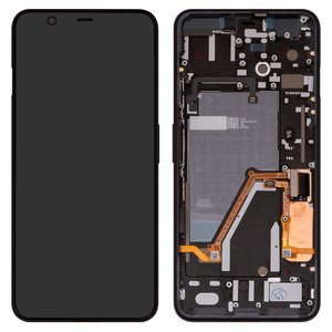 LCD compatible with Google Pixel 4 XL, black, with frame, Original PRC  