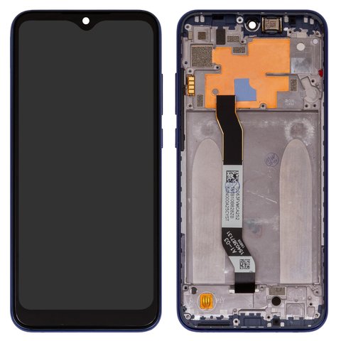 LCD compatible with Xiaomi Redmi Note 8T, dark blue, without logo, with frame, Copy, with wide edge, M1908C3XG 