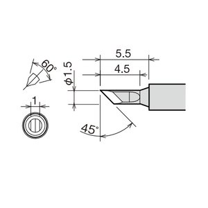 Punta de recambio para cautín Goot RX 81HRT 1.5K