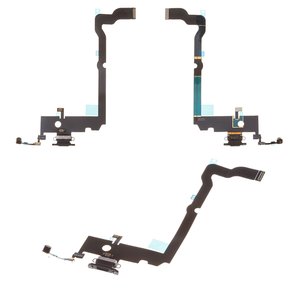 Cable flex puede usarse con iPhone XS Max, del conector de carga, del conector de auriculares, negro, con micrófono