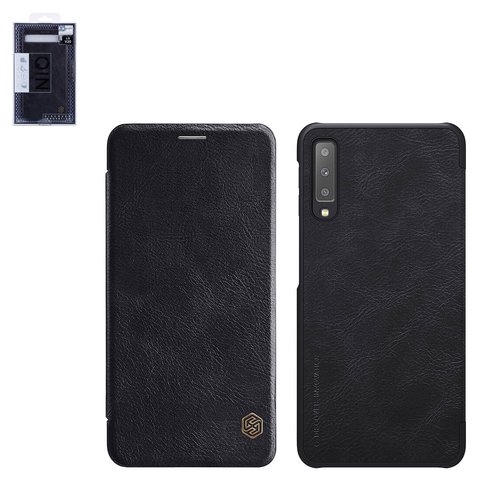 Funda Nillkin Qin leather case puede usarse con Samsung A750 Galaxy A7 2018 , negro, libro, plástico, cuero PU, #6902048167629