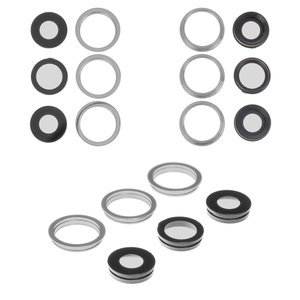 Vidrio de cámara puede usarse con iPhone 11 Pro, plateado, con marcos, juego de 6 uds., matte silver