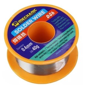 Estaño Mechanic DS6, Sn 60% , Pb 40%, flux 1 3%, 0,4 mm, 40 g
