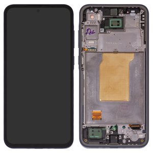 Pantalla LCD puede usarse con Samsung A356 Galaxy A35 5G, azul, con marco, Original PRC , navy