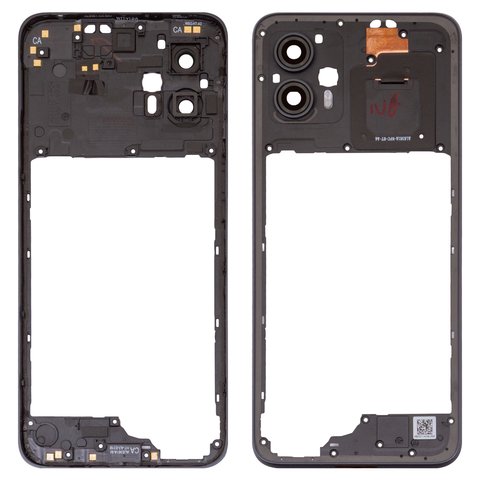 Parte media de carcasa puede usarse con Motorola Moto G23 XT2333, negra, con vidrio de cámara