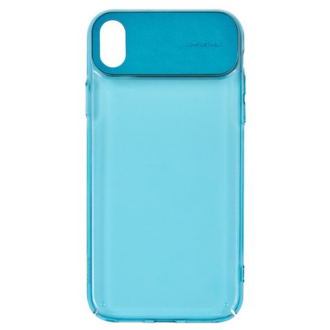 Чехол Baseus для iPhone XR, голубой, со вставкой из PU кожи, прозрачный, пластик, PU кожа, #WIAPIPH61 SS13