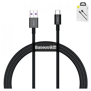 USB кабель Baseus Superior, USB тип C, USB тип A, 100 см, 66 Вт, 6 А, чорний, силіконовий, #CATYS 01