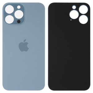 Задня панель корпуса для iPhone 13 Pro Max, блакитна, не потрібно знімати скло камери, sierra Blue, big hole