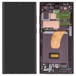 Дисплей для Samsung S918 Galaxy S23 Ultra, черный, с рамкой, Original PRC 