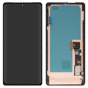 Дисплей для Google Pixel 7 Pro, черный, с рамкой, High Copy, с широким ободком, OLED 