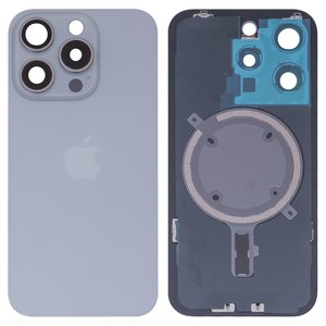 Задняя панель корпуса для iPhone 15 Pro, белая, со стеклом камеры, HC