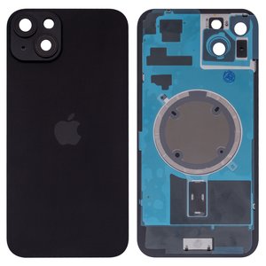 Задняя панель корпуса для iPhone 15 Plus, черная, со стеклом камеры, HC