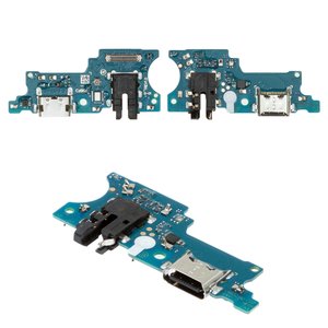 Шлейф для Samsung A075 Galaxy A07 4G, конектора навушників, конектора зарядки, з компонентами, Original PRC , плата зарядки, european version